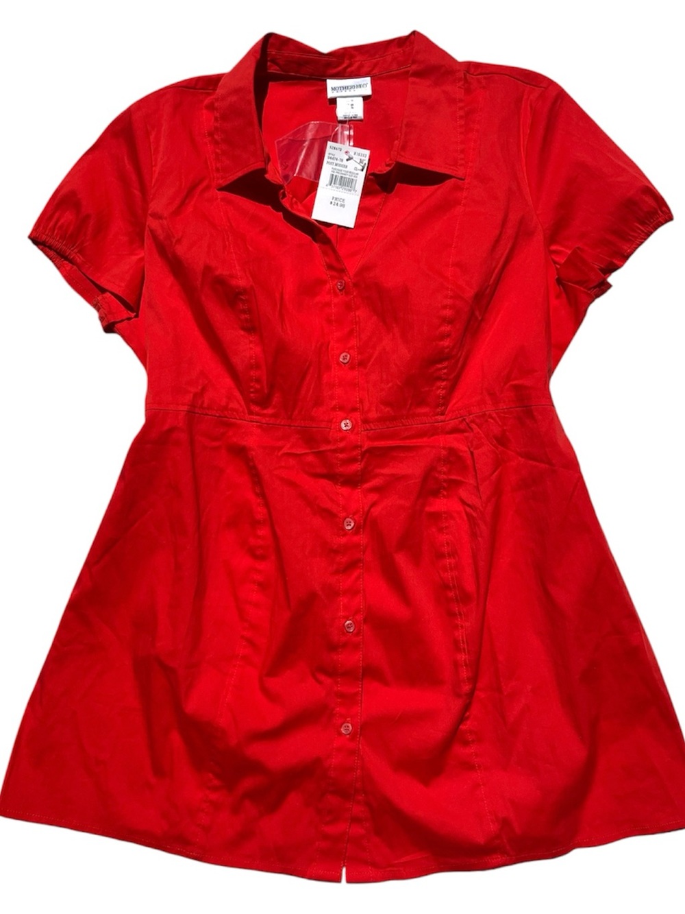 NWT Motherhood Maternity Red Button Up Top MEDIUM